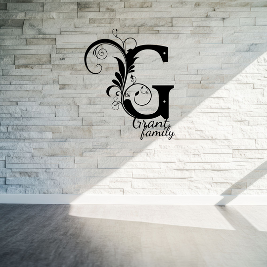 g monogram Personalized Metal Sign - Family Name Wall Art