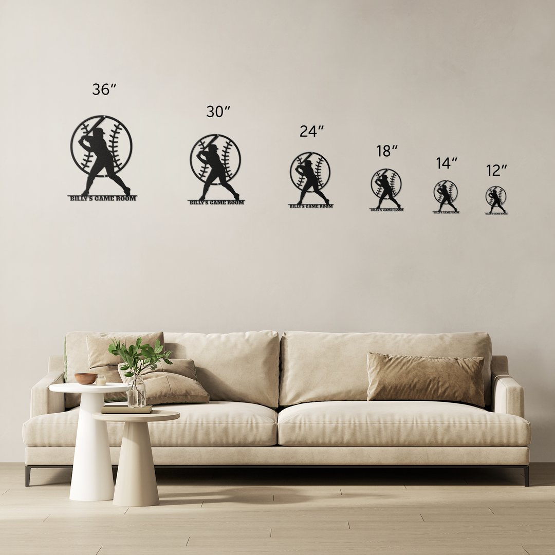 Baseball Metal Wall Art - Personalized Home Decor
