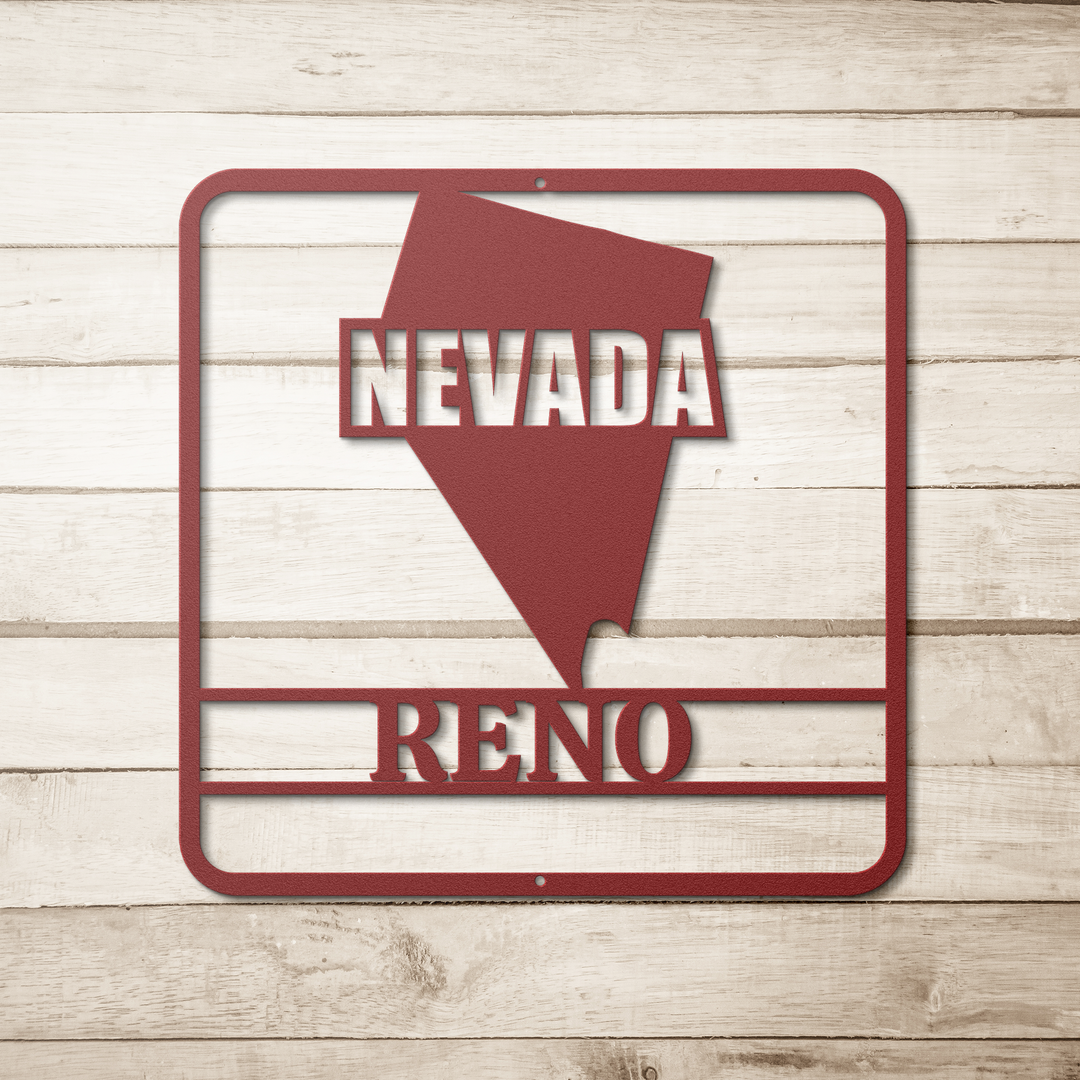 Die-Cut Metal Signs custom map of Nevada PERSONALIZED