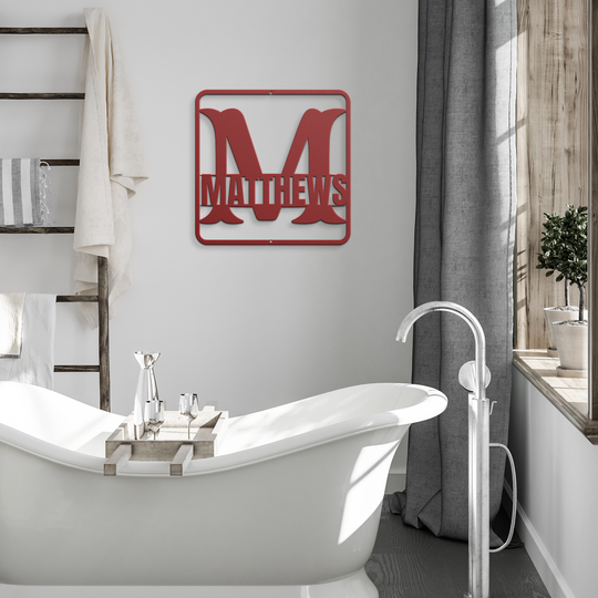 Custom Monogram Personalized M Family Name Sign, Modern Home Decor, Indoor & Outdoor Decor, Elegant Steel Wall Accent, Housewarming Gift - Tailored Wall Expressions