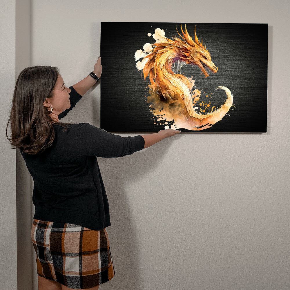 Dragon, Mythical Fantasy High Gloss Metal Art Print