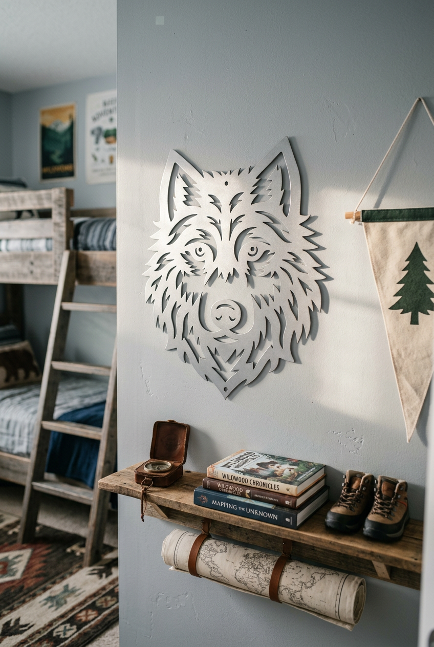 Wolf Face Metal Wall Art
