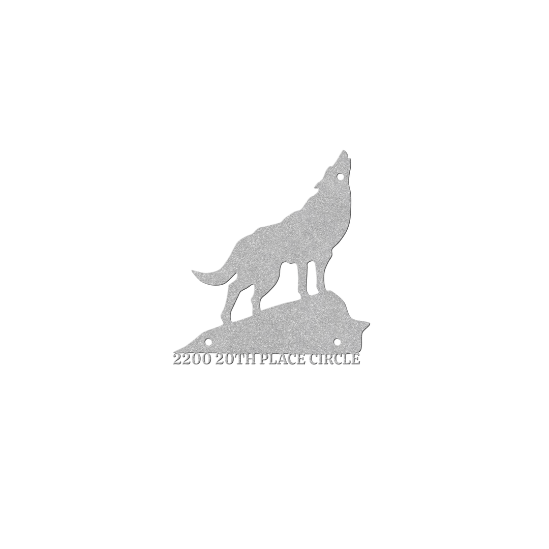 Howling Wolf Personalized Address Metal Signs AnywherePOD