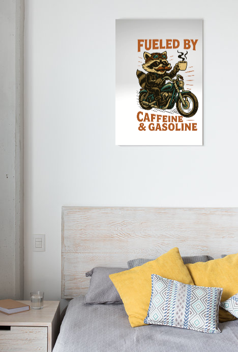 Funny Raccoon Motorcycle Metal Sign - Home Decor Gift