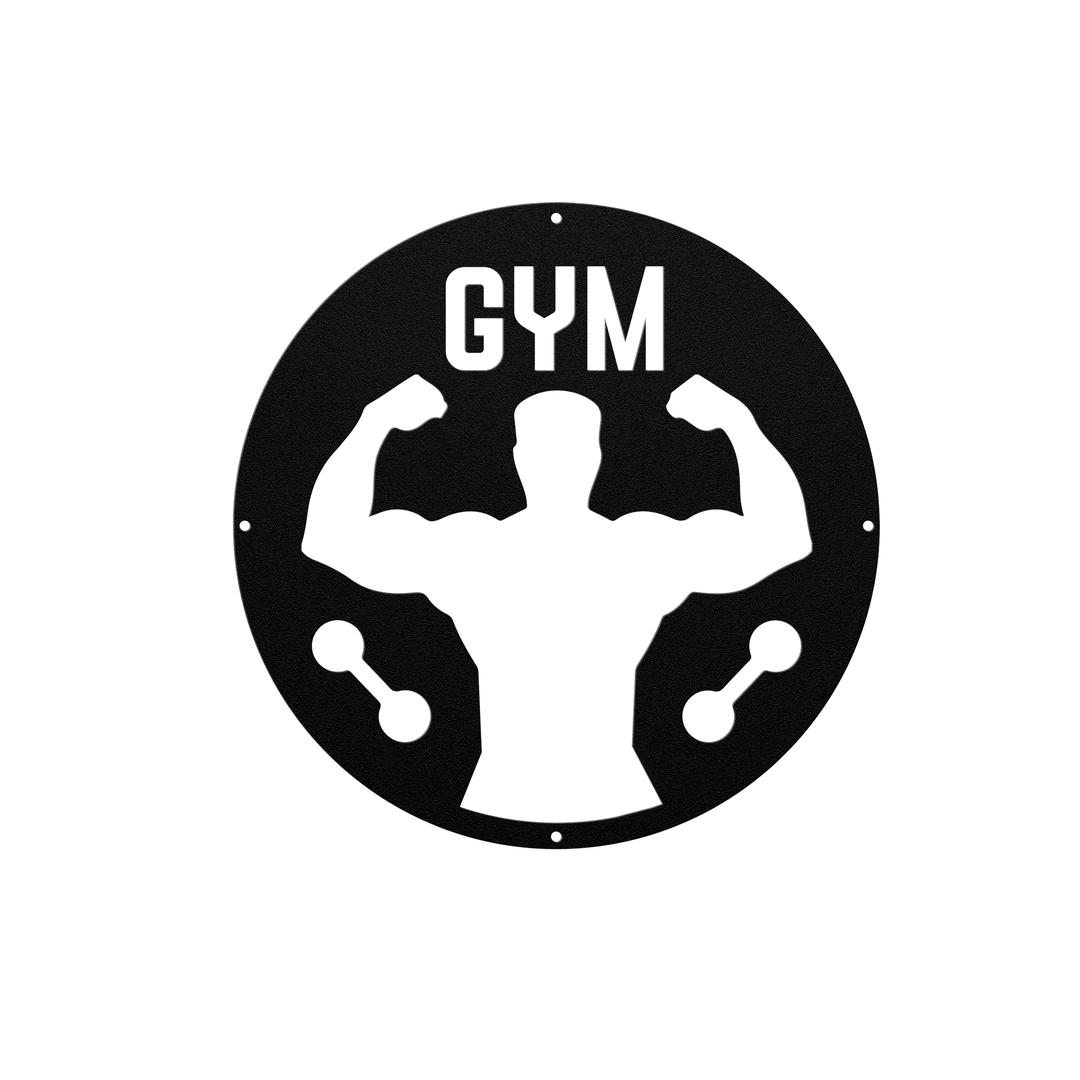 Die-Cut Metal Signs with a gym sign