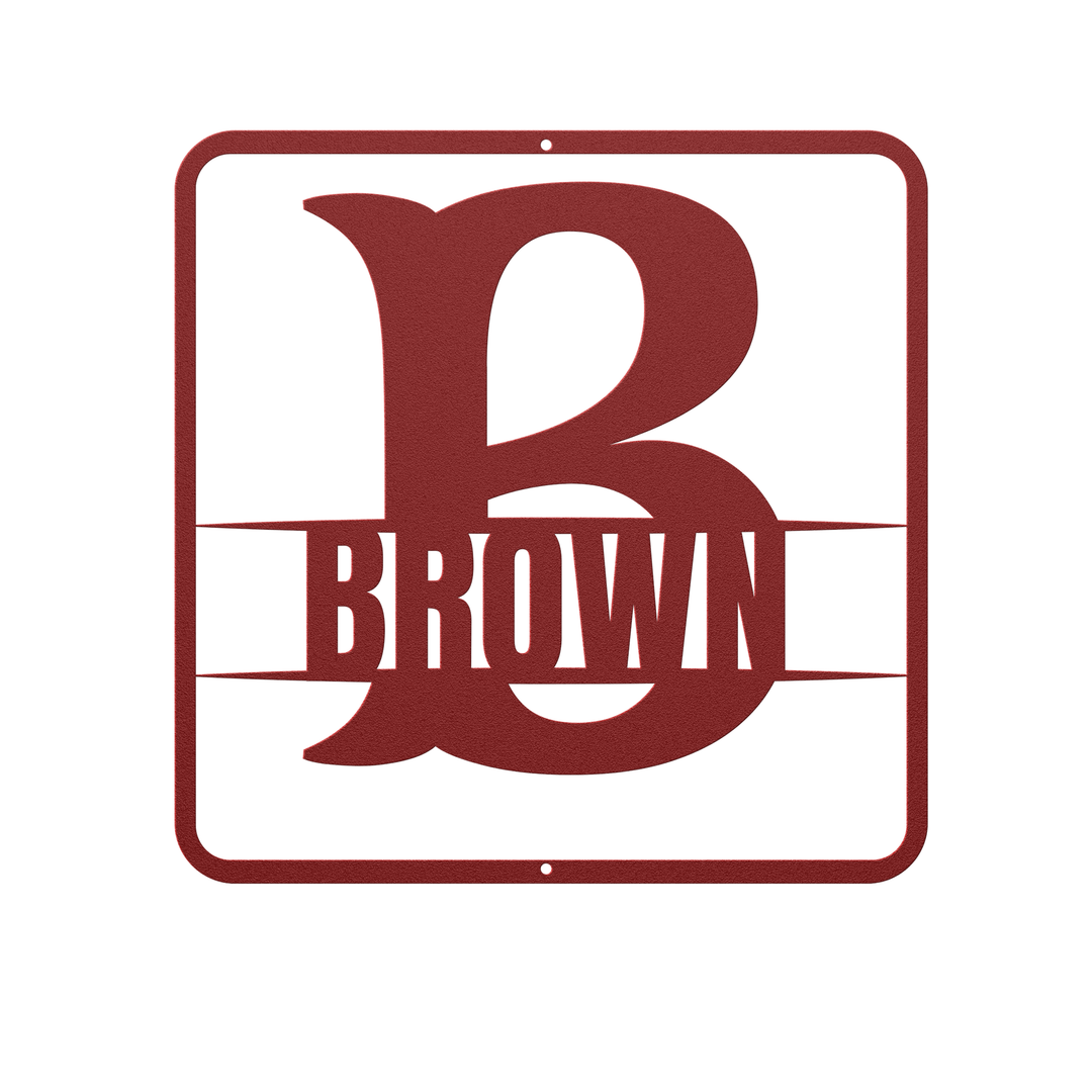 Custom B Monogram Wall Sign - Personalized Metal Art