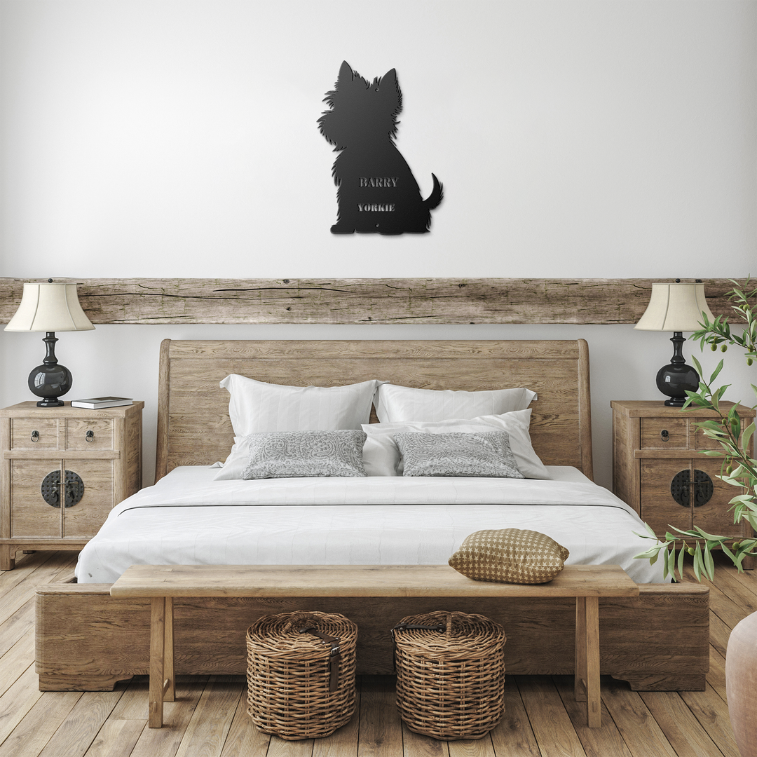 Yorkie Metal Wall Art - Custom Dog Silhouette Sign