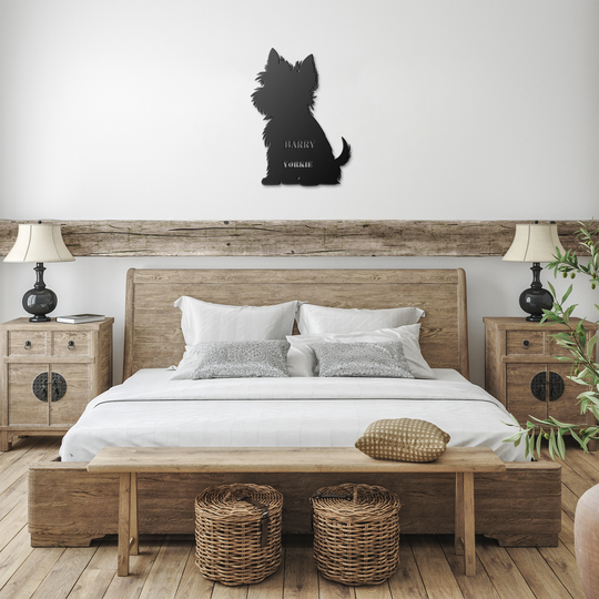 Yorkie Metal Wall Art - Custom Dog Silhouette Sign