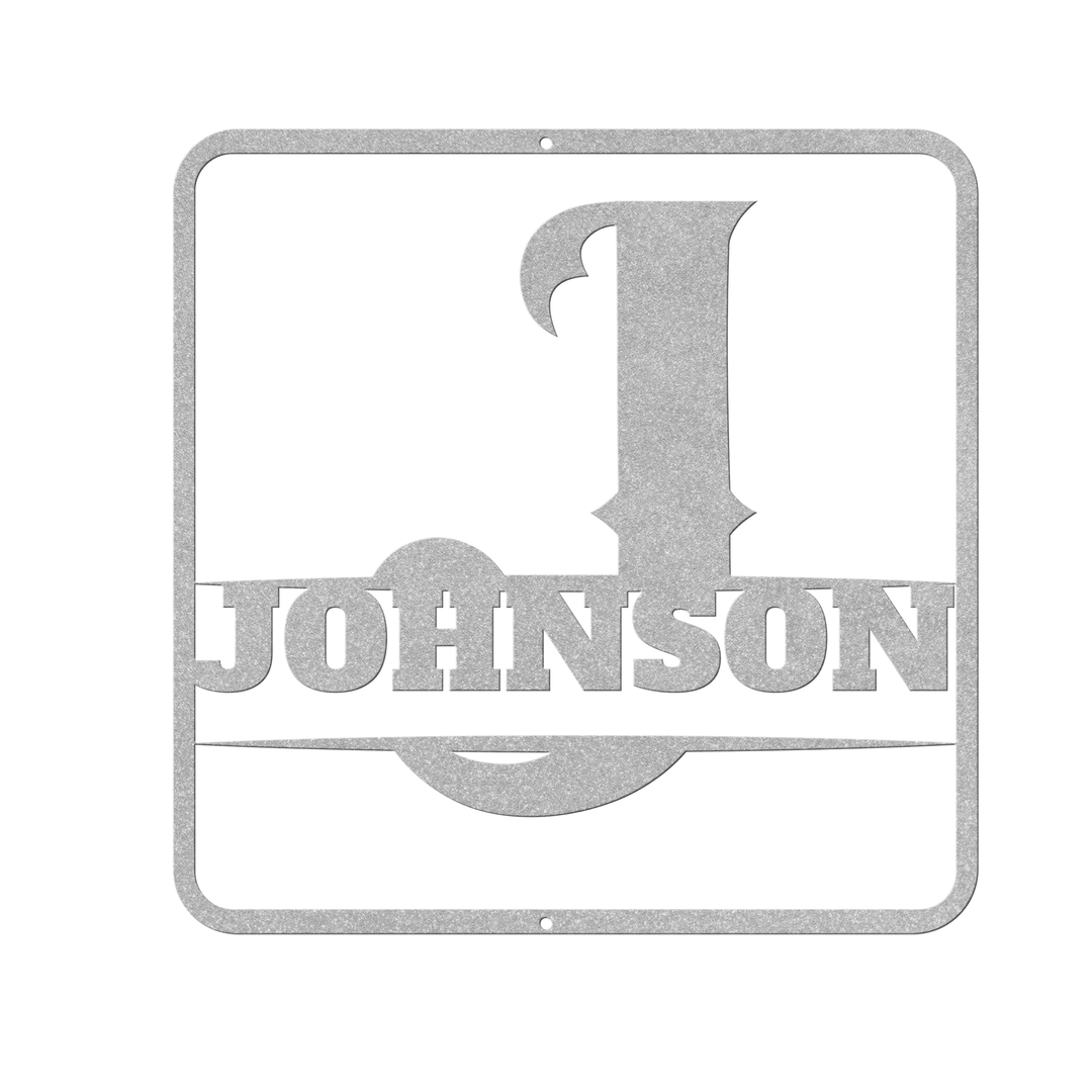 Metal Signs split monogram J PERSONALIZED Wall Art AnywherePOD