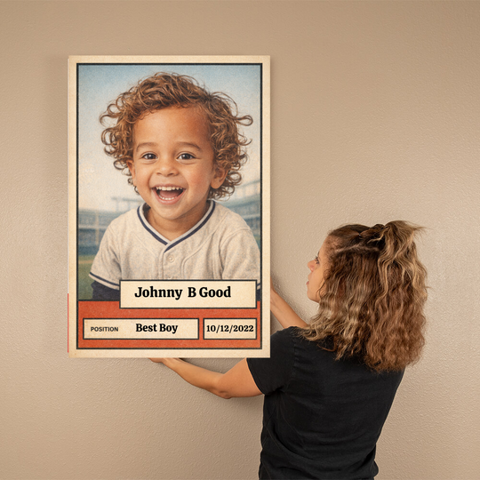 Custom Baseball Card Canvas - Personalized Sports Artwork