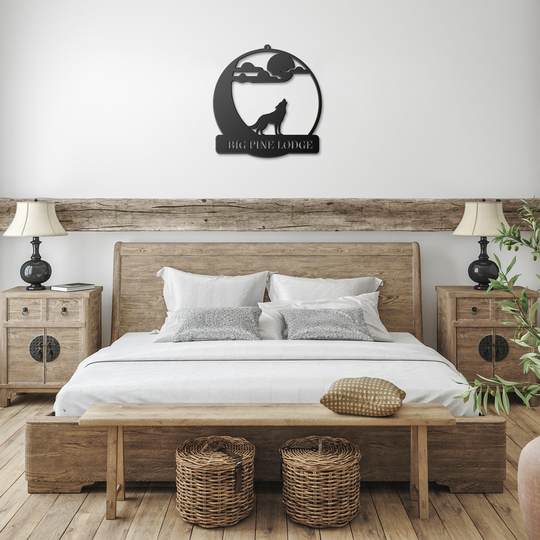 Custom Metal Wolf Sign - Rustic Outdoor Decor