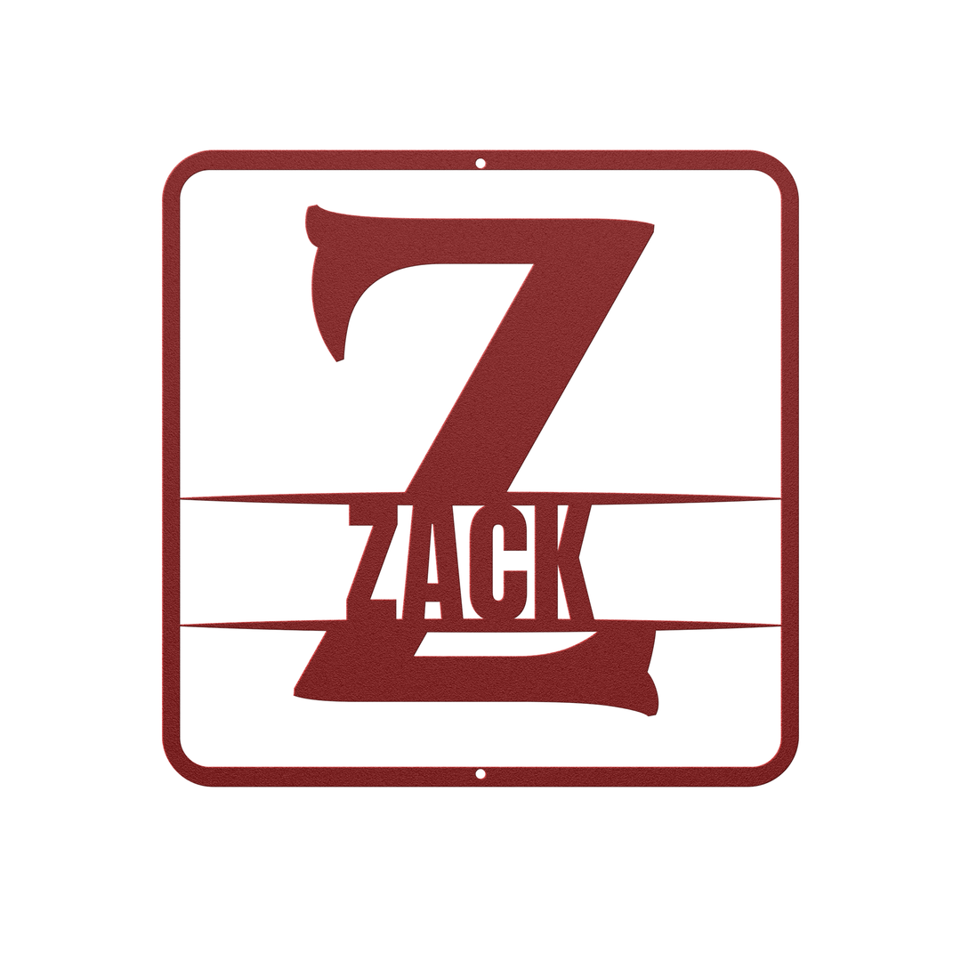 Custom Metal Wall Art - Personalized Initial Sign Z monogram - Tailored Wall Expressions