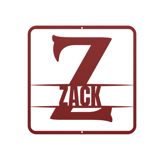 Custom Metal Wall Art - Personalized Initial Sign Z monogram - Tailored Wall Expressions