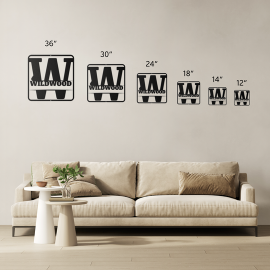 Metal Signs split monogram W PERSONALIZED Wall Art AnywherePOD