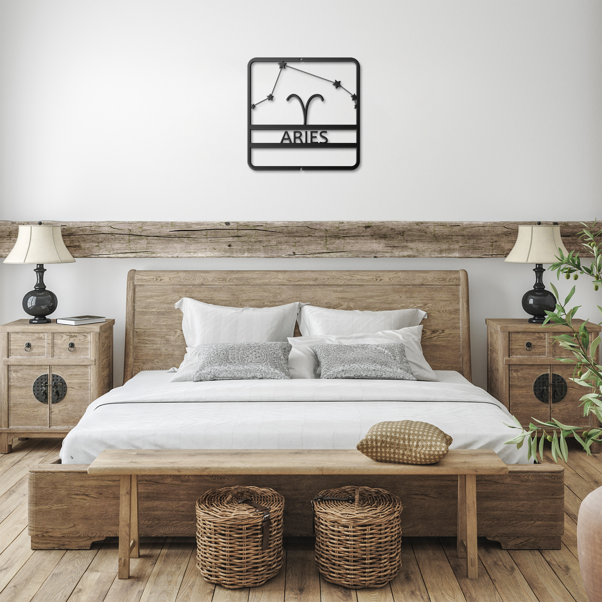 Zodiac Theme Metal Wall Art - Aries Constellation - Tailored Wall Expressions