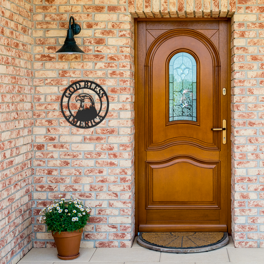 Die-Cut Metal Signs featuring a patriotic design