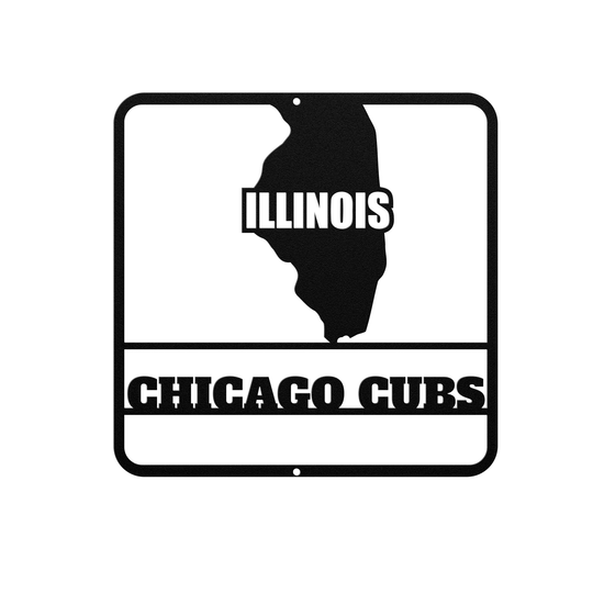 Custom Metal State Sign - Personalized Illinois Decor