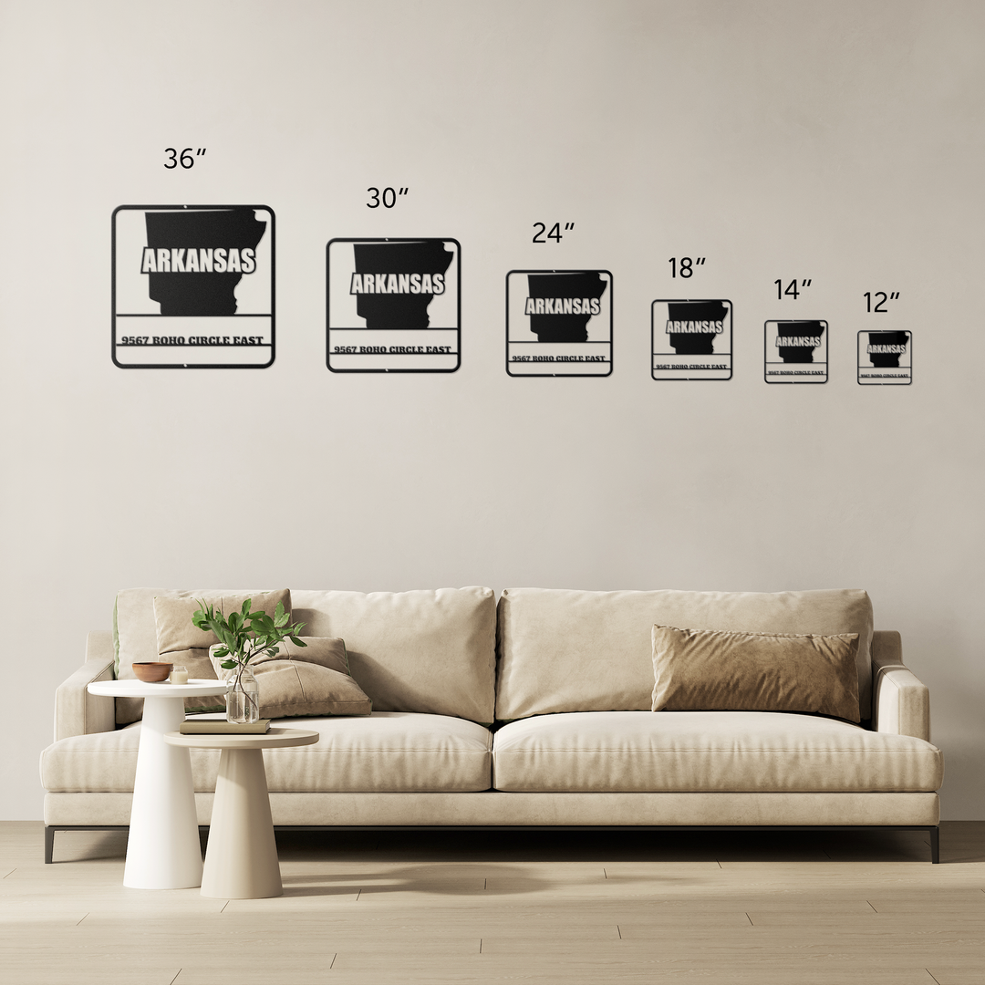 Arkansas Customized State Metal Wall Art - Indoor/Outdoor Decor
