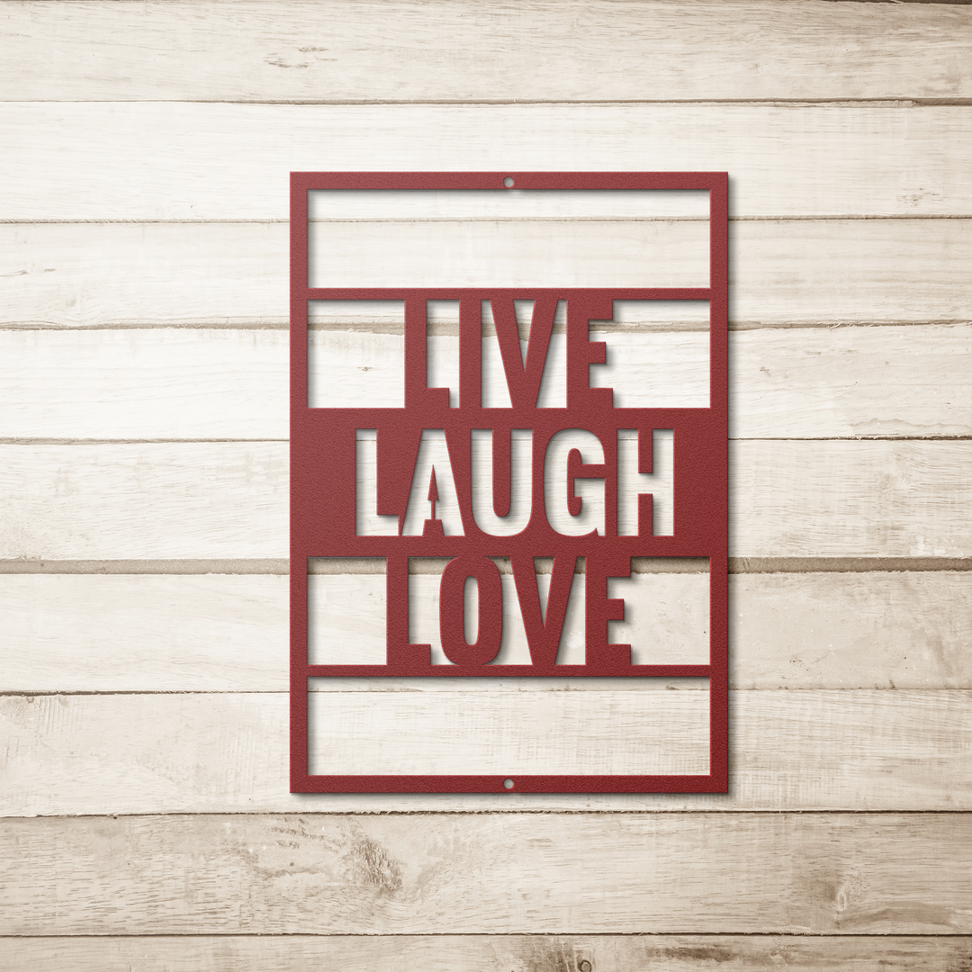 Metal Signs featuring the saying LIVE,LAUGH,LOVE Wall Art AnywherePOD Red 36 Inch