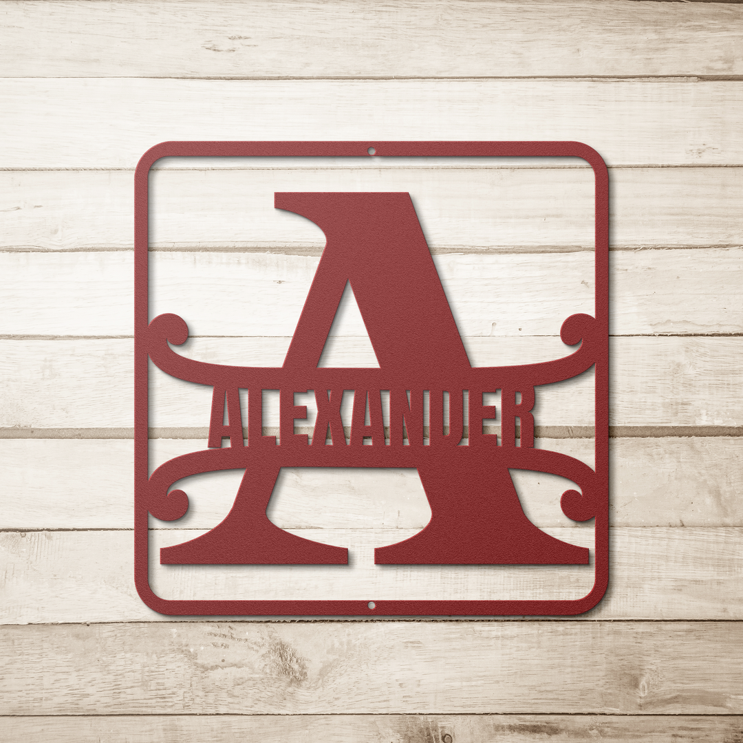 Personalized A  Metal Monogram Sign - Initial Decor