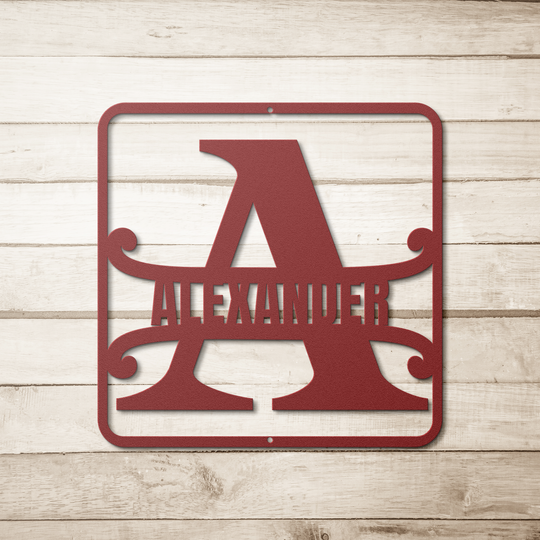 Personalized A  Metal Monogram Sign - Initial Decor
