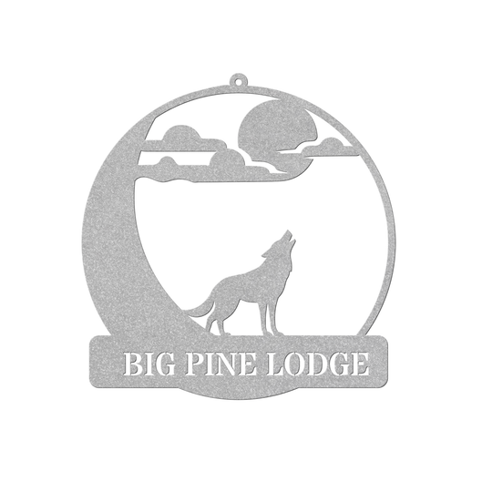 Custom Metal Wolf Sign - Rustic Outdoor Decor