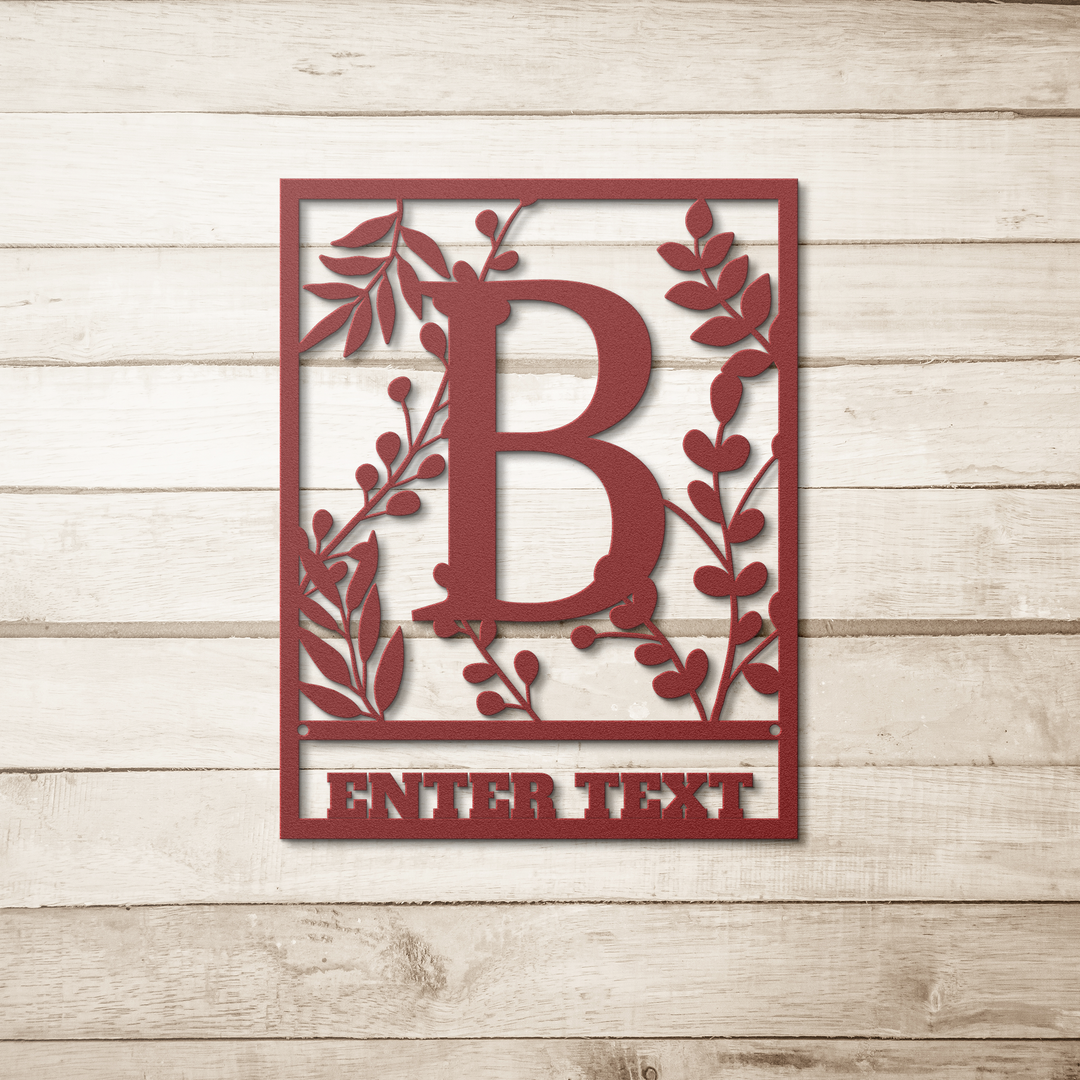 Die-Cut Metal Signs Floral monogram B