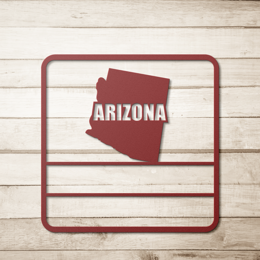 Die-Cut Metal Signs custom map of Arizona