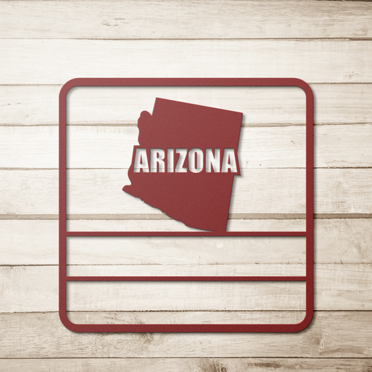 Die-Cut Metal Signs custom map of Arizona