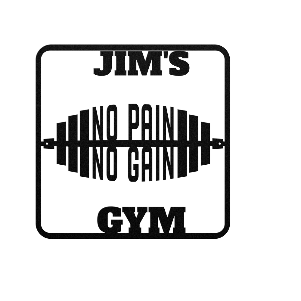 Die-Cut Metal Signs custom text gym sign inspirational