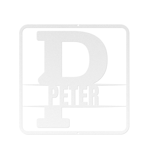 split monogram P PERSONALIZED