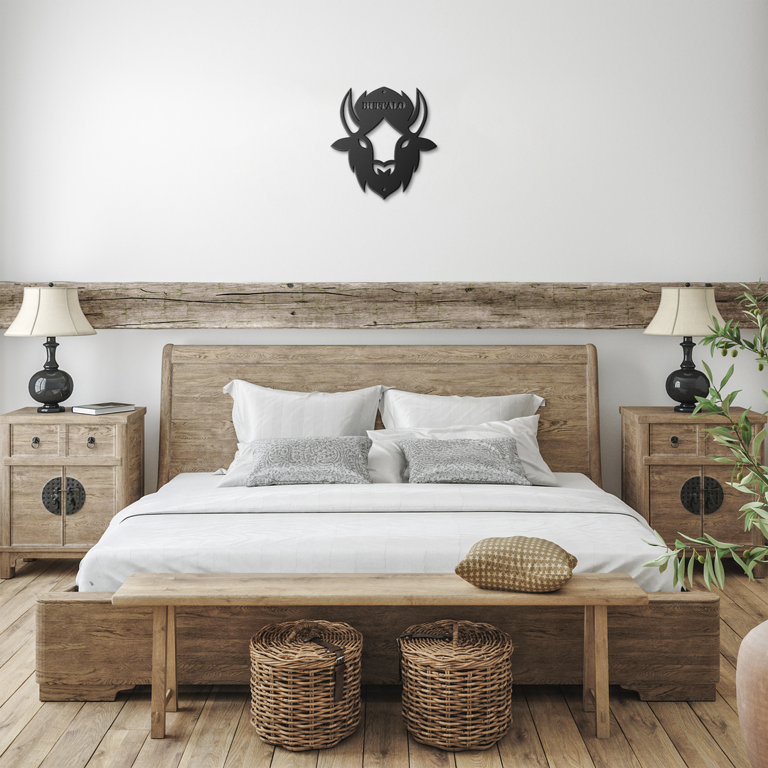 Personalized Die-Cut Metal Signs Bison Silhouette