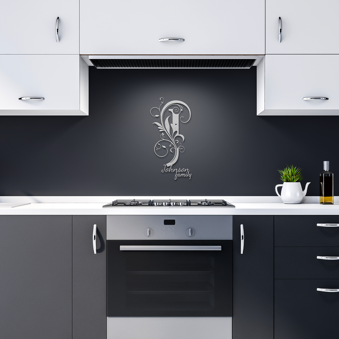 J monogram Personalized Metal Sign - Family Name Wall Art