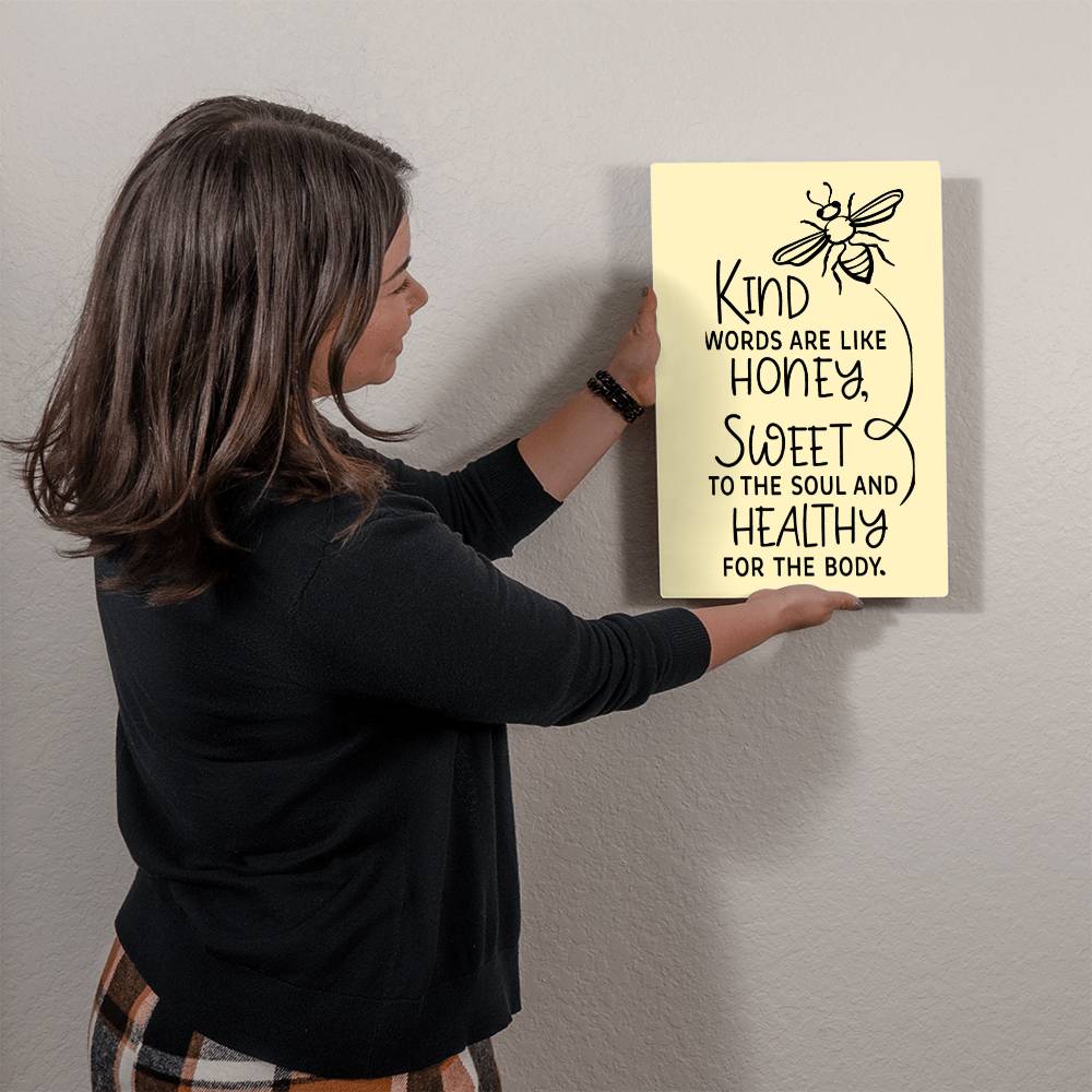 Inspirational Bee Metal Art Print - High Gloss Wall Decor