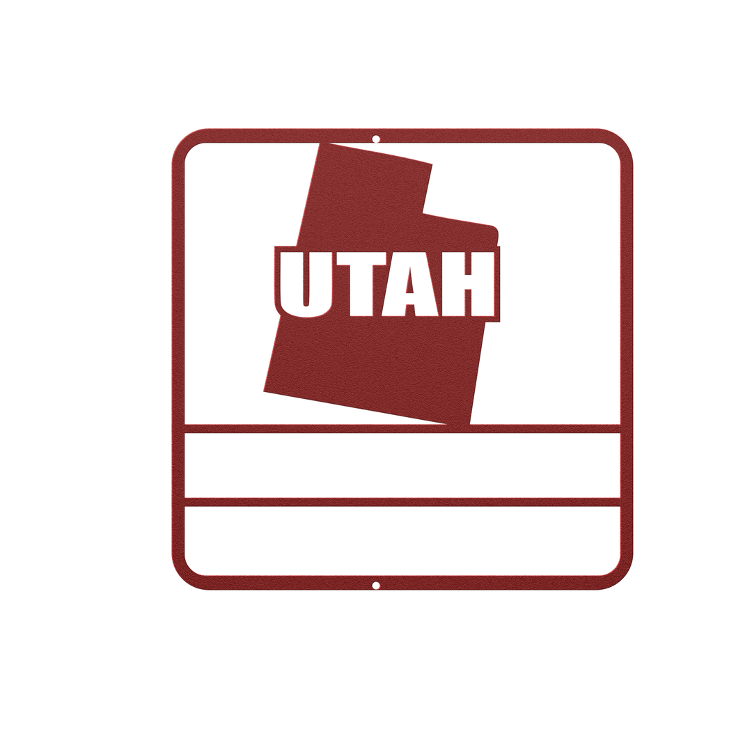 Die-Cut Metal Signs custom map of Utah