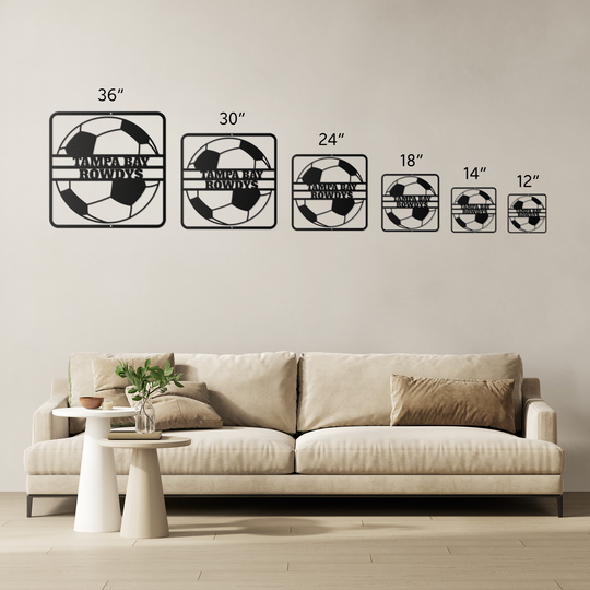 Personalized Soccer Metal Wall Art - Custom Name Decor