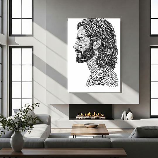 Jesus Typography Religious Canvas Art for Inspiring Spaces - Tailored Wall Expressions