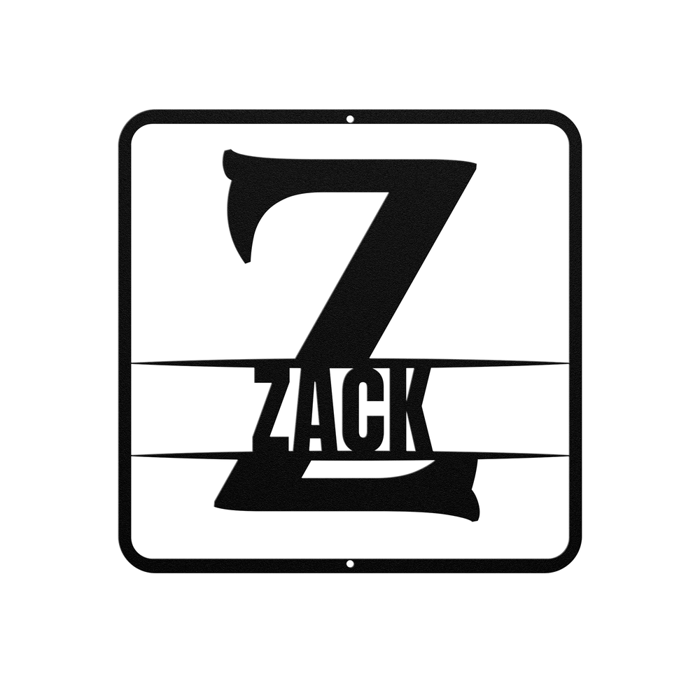 Custom Metal Wall Art - Personalized Initial Sign Z monogram - Tailored Wall Expressions