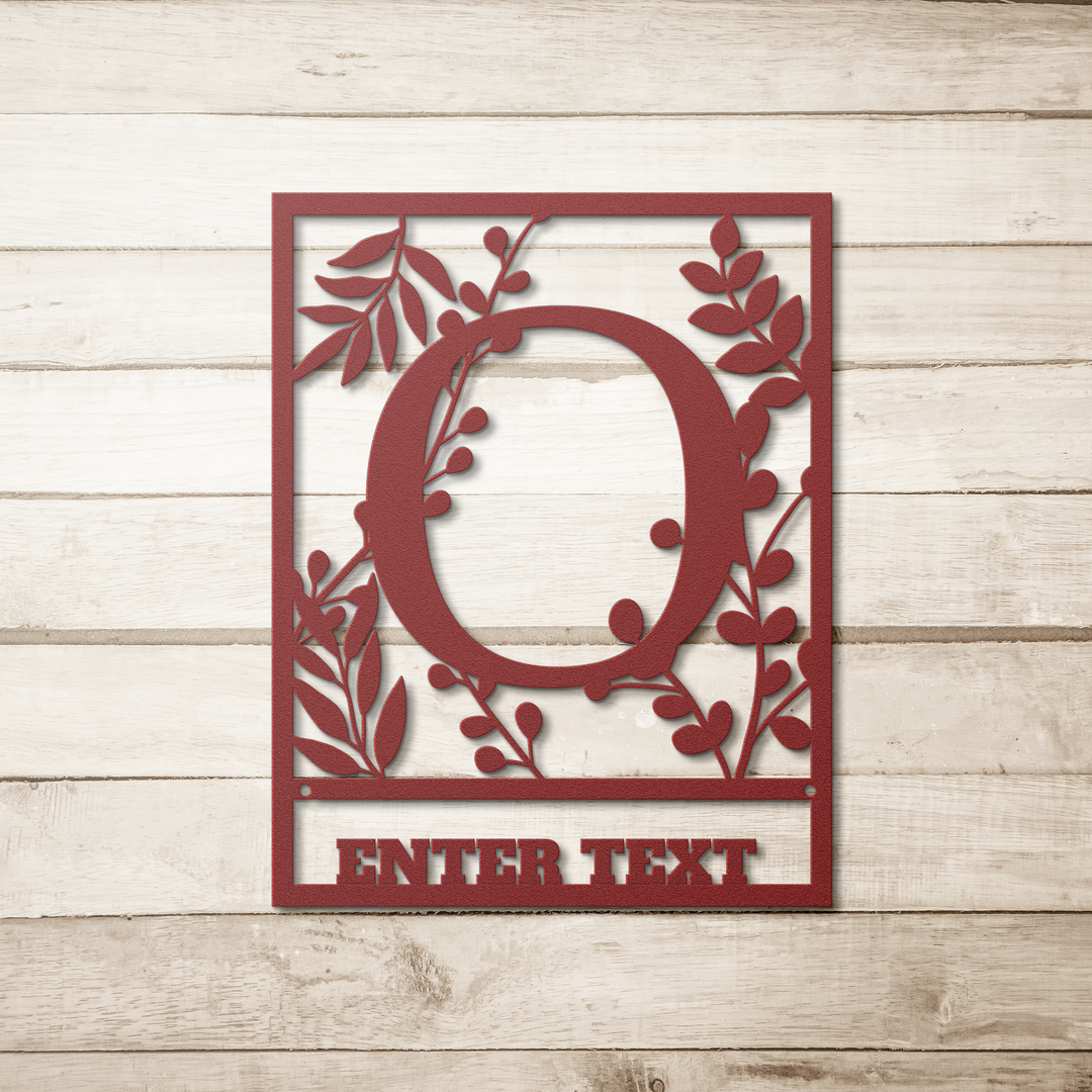 Die-Cut Metal Signs Floral monogram O