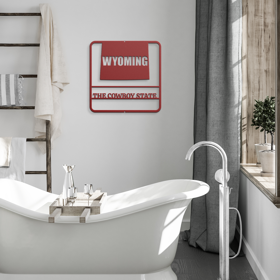 Wyoming Metal Home Sign - Personalized Steel Wall Art