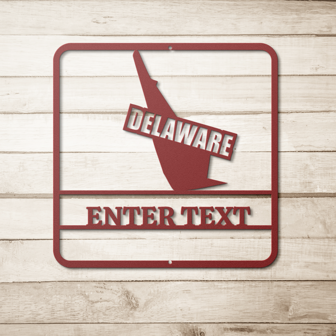 Die-Cut Metal Signs custom map of Delaware,Personalized