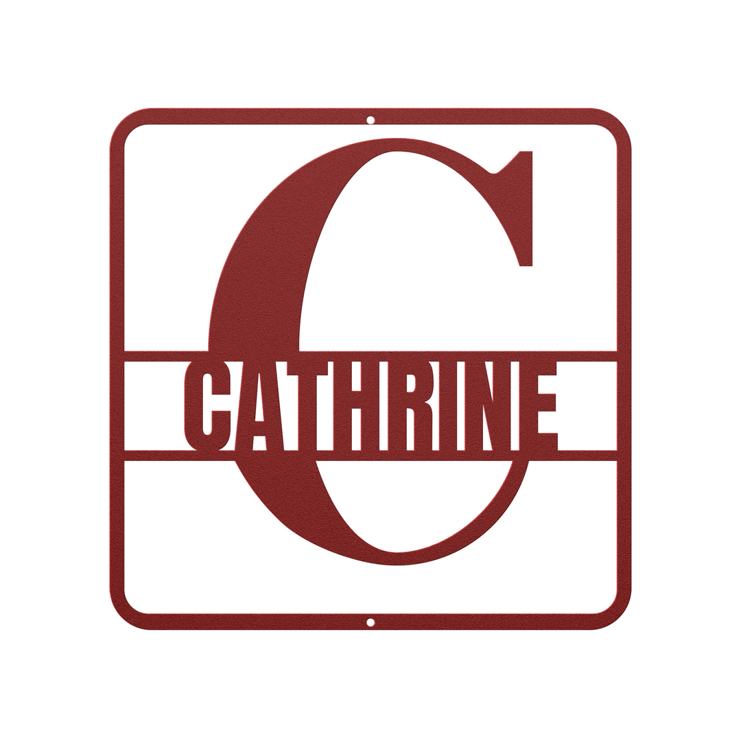 Metal Signs split monogram C personalized