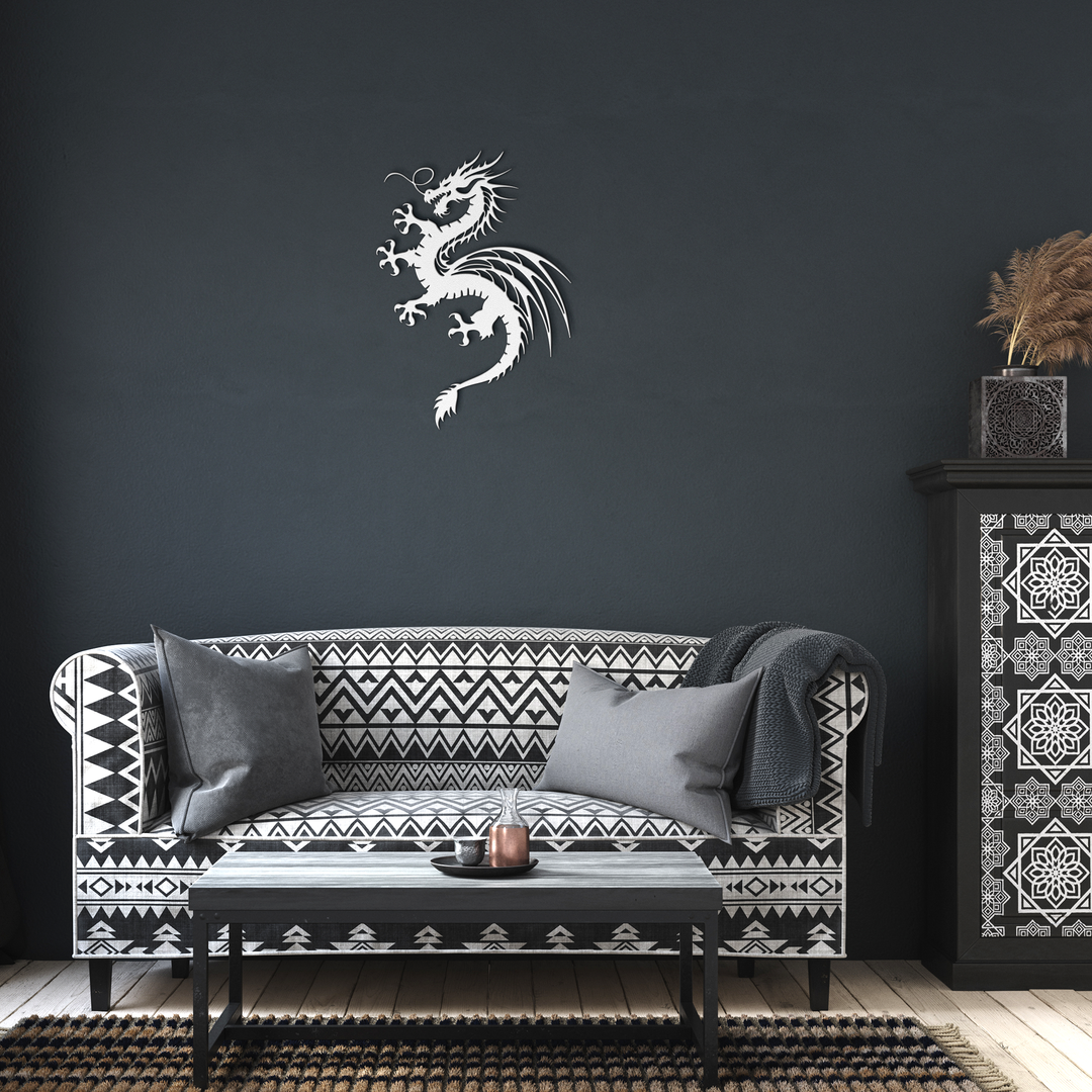 Elegant Metal Dragon Wall Art Decor