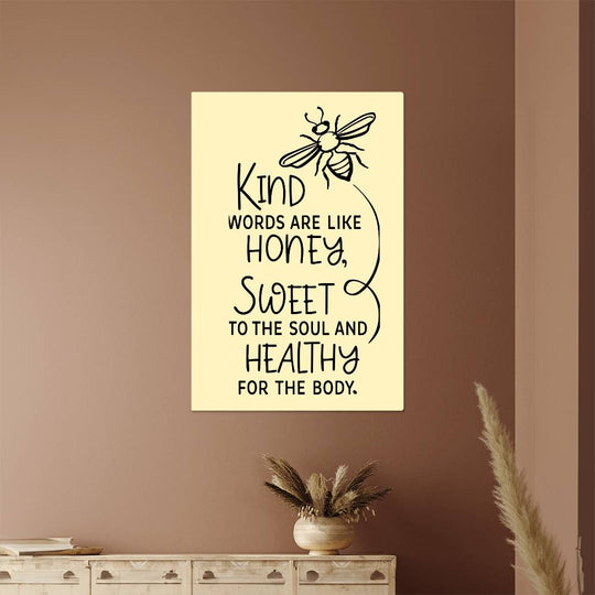 Inspirational Bee Metal Art Print - High Gloss Wall Decor