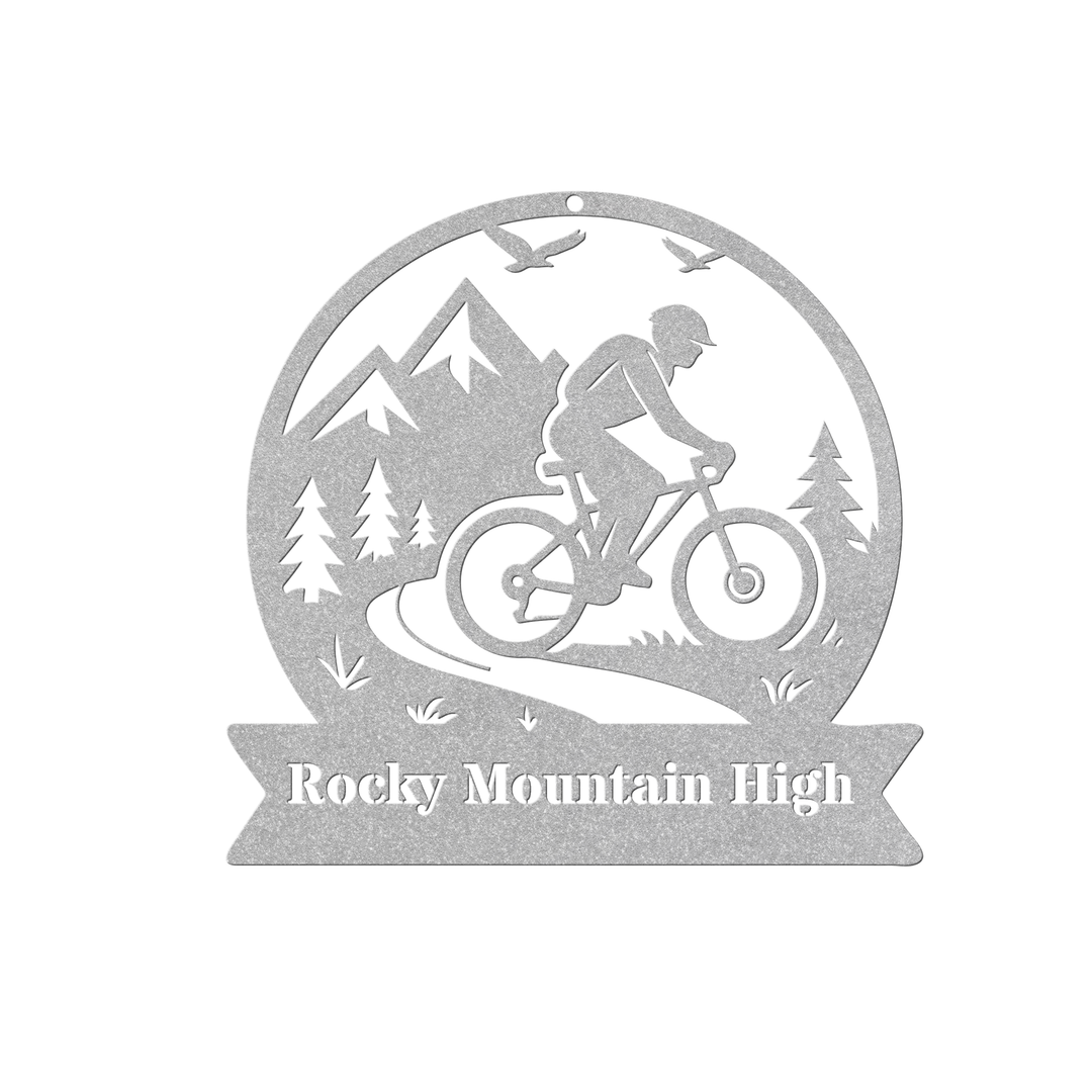 Custom Metal Outdoor Sign - Mountain Bike Design
