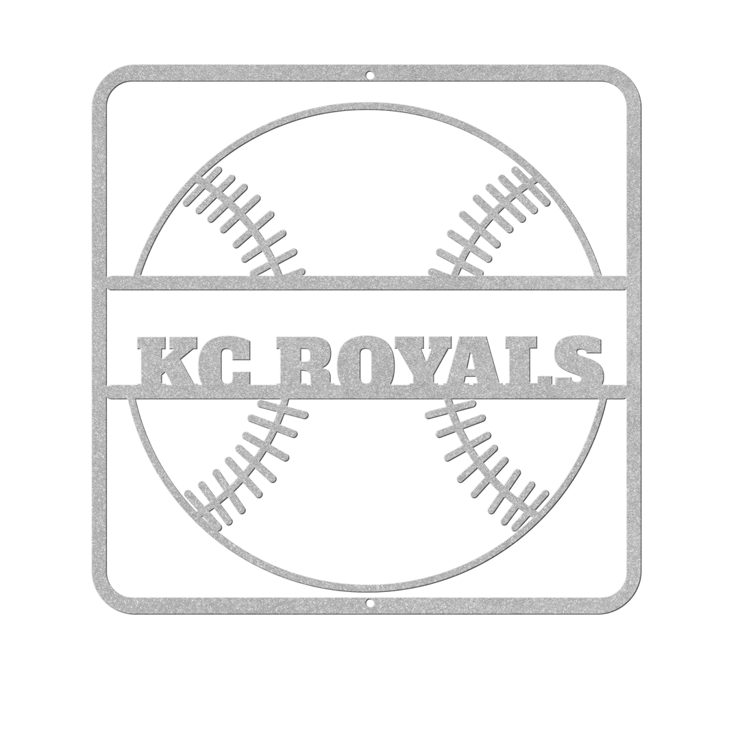 Baseball Metal Signs custom text with baseball image Personalized, split design Wall Art AnywherePOD