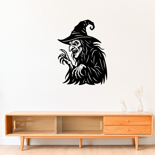 Halloween Witch Metal Wall Art for Outdoor Garden Decor