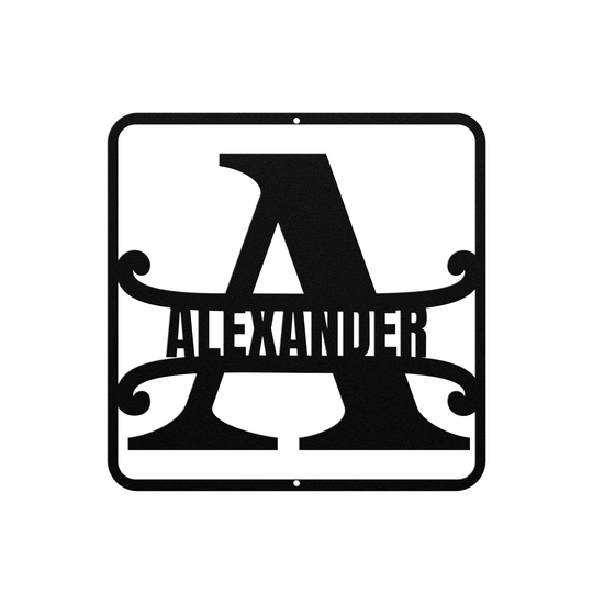 Personalized A  Metal Monogram Sign - Initial Decor