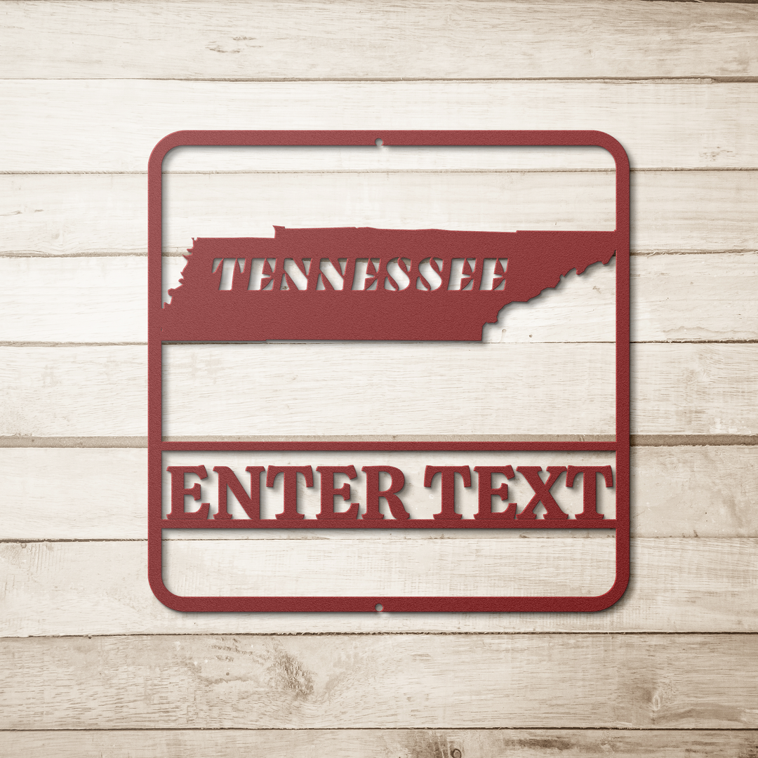 Die-Cut Metal Signs custom map of Tennessee PERSONALIZED