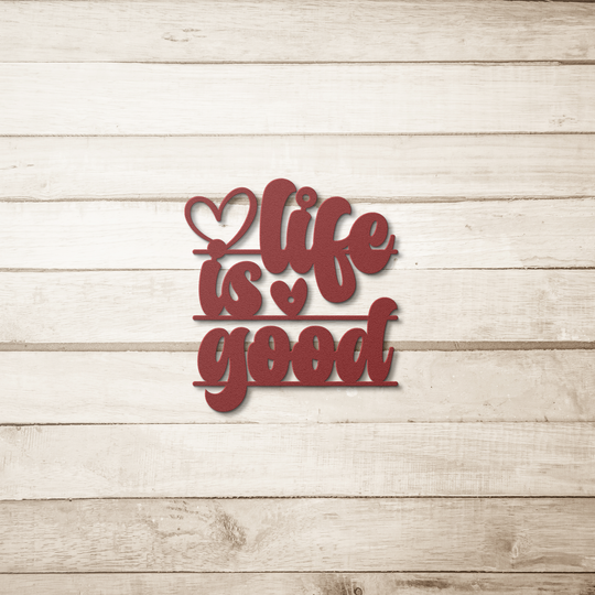 Life is good quote, metal decor Wall Art AnywherePOD Red 36 Inch